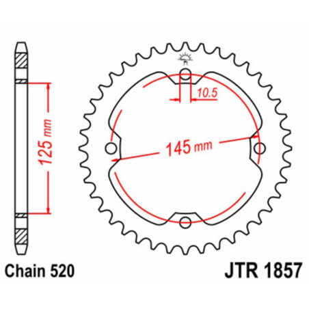 Kit de cadena EK/JT 520SRX2 13/38 - corona Standard