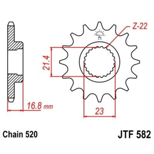Kit de cadena EK/JT 520SRX2 16/48 - corona Standard