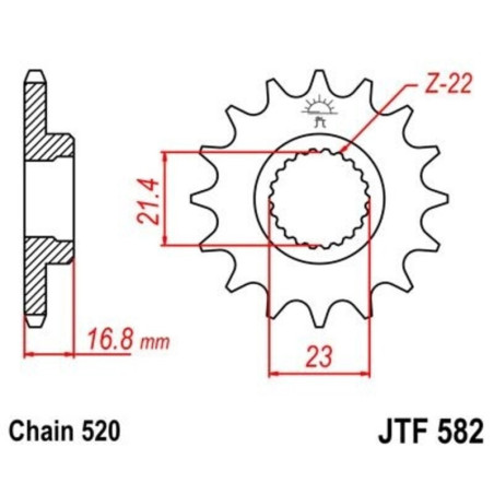 Kit de cadena EK/JT 520SRX2 16/48 - corona Standard