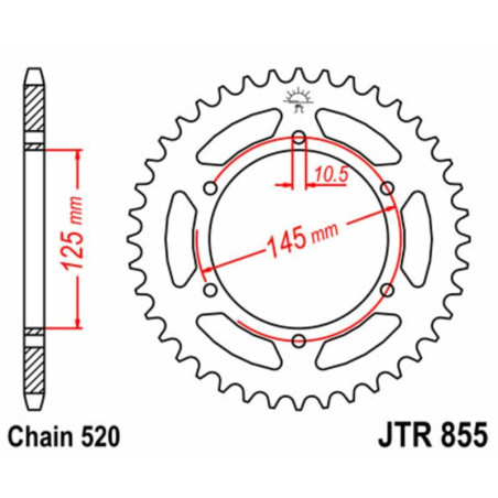 Kit de cadena EK/JT 520ZVX3 16/48 - corona Standard