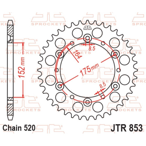 Kit de cadena EK/JT 520SRX2 15/44 - corona Standard