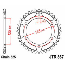 Kit de cadena EK/JT 525SRX2 16/44 - corona Standard 2