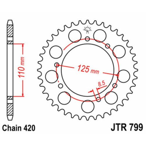 Kit de cadena EK/JT 420SH 12/50 - corona Standard