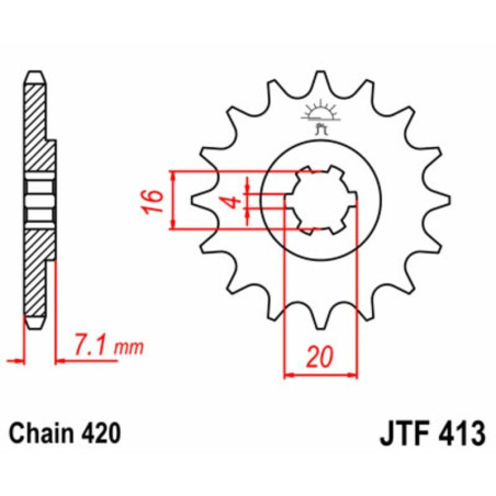 Kit de cadena EK/JT 420SH 12/50 - corona Standard