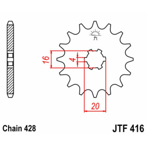 Kit de cadena EK/JT 428ZVX 14/50 - corona Standard