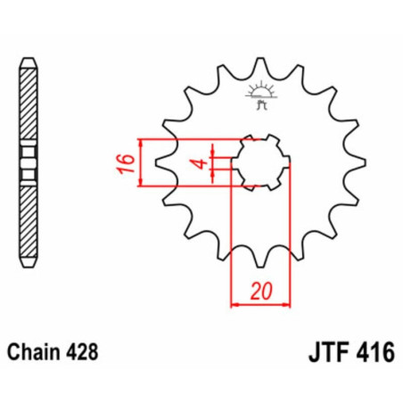 Kit de cadena EK/JT 428ZVX 14/50 - corona Standard