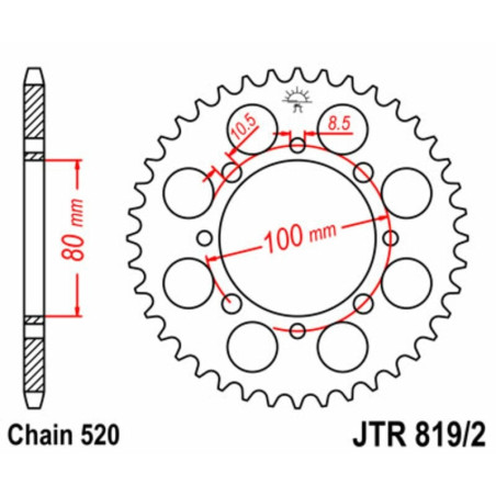 Kit de cadena EK/JT 520SRX2 15/41 - corona Standard