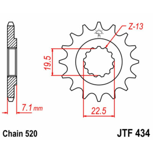 Kit de cadena EK/JT 520SRX2 15/41 - corona Standard