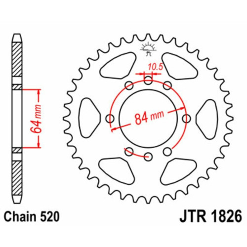Kit de cadena EK/JT 520SRX2 14/40 - corona Standard