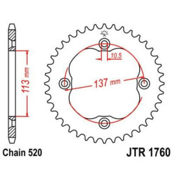 Kit de cadena EK/JT 520SRX2 14/40 - corona Standard 2