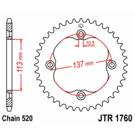Kit de cadena EK/JT 520SRX2 14/36 - corona Standard