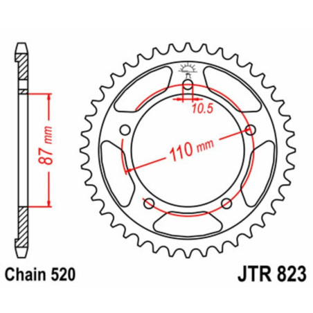 Kit de cadena EK/JT 520SRX2 16/39 - corona Standard