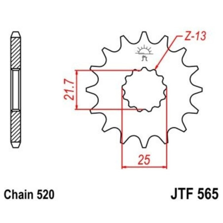 Kit de cadena EK/JT 520ZVX3 16/39 - corona Standard