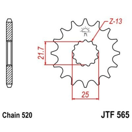 Kit de cadena EK/JT 520SRX2 16/39 - corona Standard