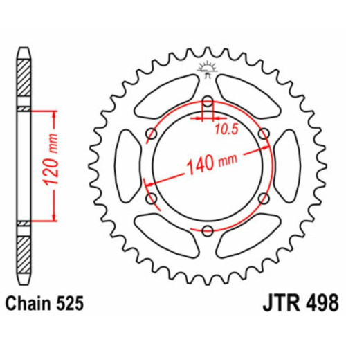 Kit de cadena EK/JT 525SRX2 16/46 - corona Standard