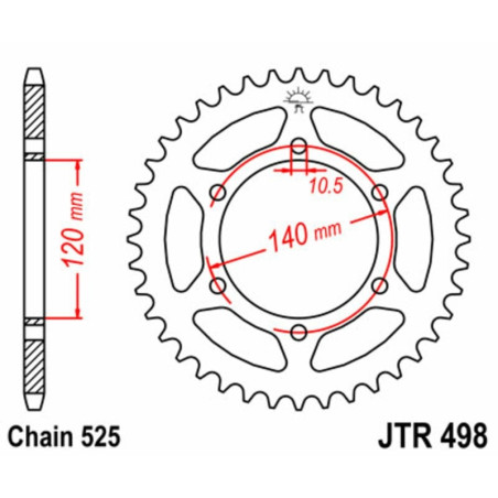 Kit de cadena EK/JT 525SRX2 16/46 - corona Standard