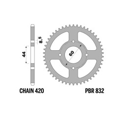 Corona PBR acero C45 estándar 832 - 420