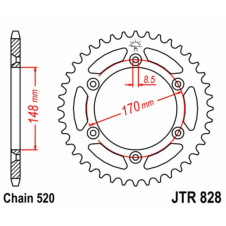 Kit de cadena EK/JT 520SRX2 16/42 - corona Standard