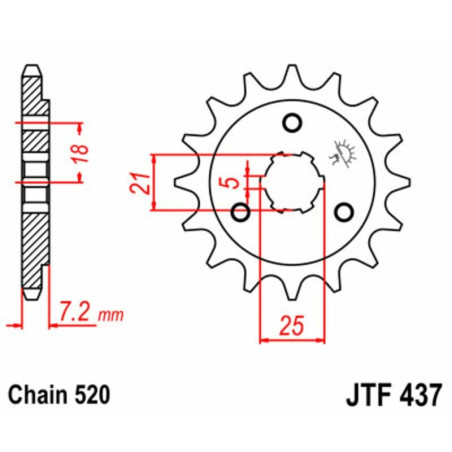 Kit de cadena EK/JT 520SRX2 16/42 - corona Standard