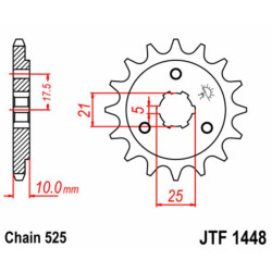 Kit de cadena EK/JT 525SRX2 15/41 - corona Standard 2