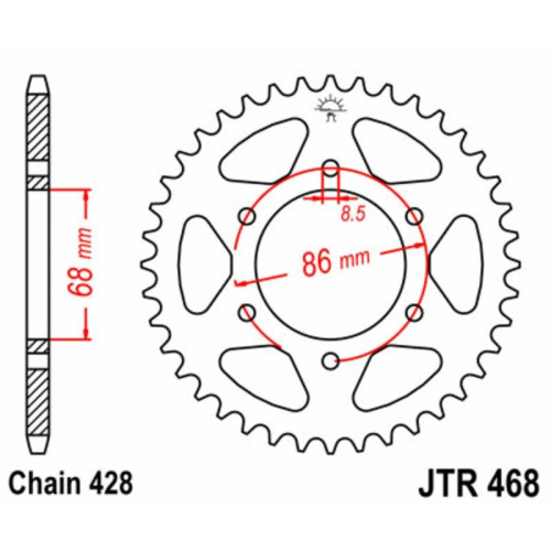Kit de cadena EK/JT 428ZVX 15/46 - corona Standard