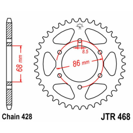 Kit de cadena EK/JT 428ZVX 15/46 - corona Standard