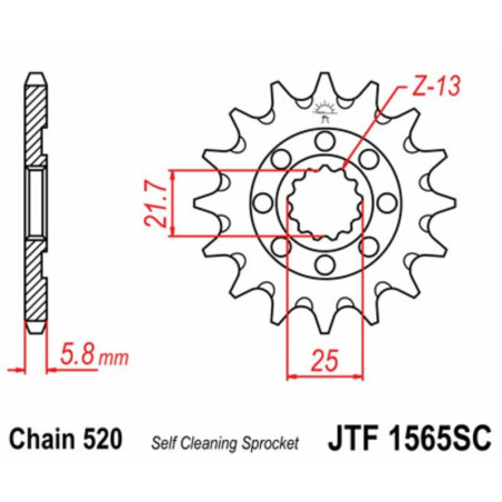 Kit de cadena EK/JT 520SRX2 13/50 - corona ultraligera