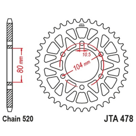 Kit de cadena EK/JT 520ZVX3 15/43 - corona ultraligera