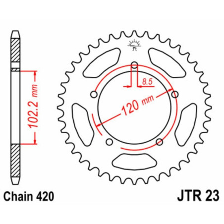Kit de cadena EK/JT 420SH 11/47 - corona Standard