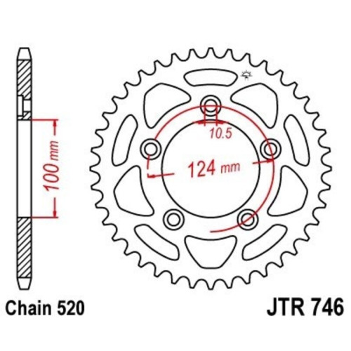 Kit de cadena EK/JT 520SRX2 15/46 - corona Standard