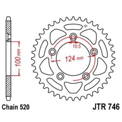 Kit de cadena EK/JT 520SRX2 15/46 - corona Standard 2