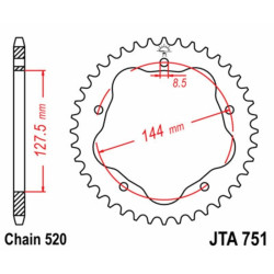 Kit de cadena EK/JT 520ZVX3 15/42 - corona ultraligera 2