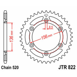Kit de cadena EK/JT 520SRX2 15/42 - corona Standard 2