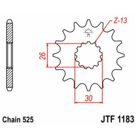 Kit de cadena EK/JT 525SRX2 17/42 - corona Standard