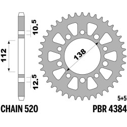 Corona PBR acero C45 estándar 4384 - 520