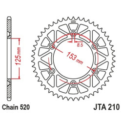 Kit de cadena EK/JT 520SRX2 15/48 - corona ultraligera 2