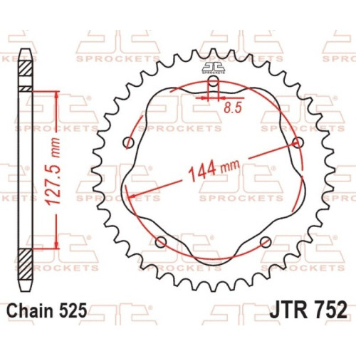 Kit de cadena EK/JT 525SRX2 15/41 - corona ultraligera
