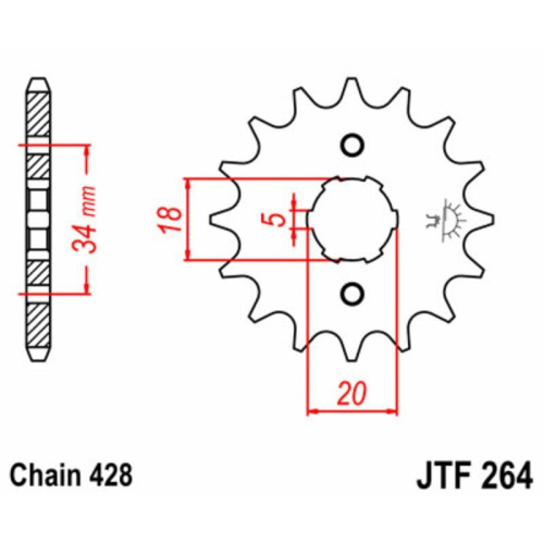 Kit de cadena EK/JT 428ZVX 16/41 - corona Standard