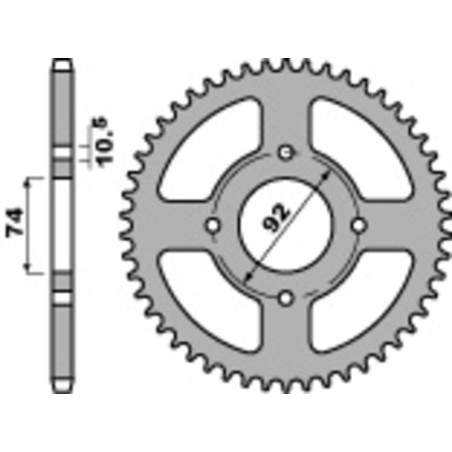 Kit de cadena EK/PBR 530SRX2 17/39 - corona Standard
