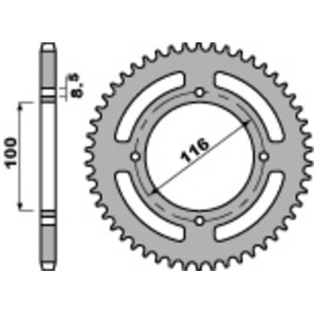 Kit de cadena EK/PBR 420SH 14/51 - corona Standard