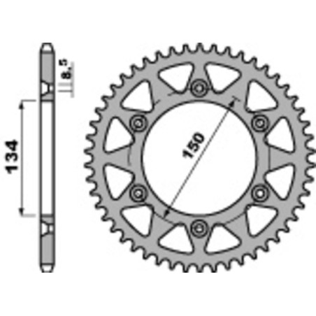 Kit de cadena EK/PBR 520MRD7 14/46 - corona Standard