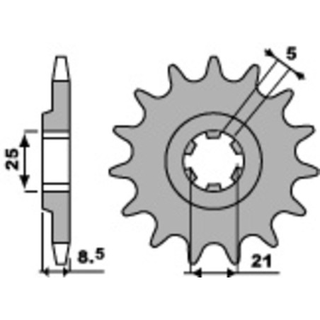 Kit de cadena EK/PBR 520MRD7 14/46 - corona Standard