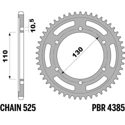 Corona PBR acero C45 estándar 4385 - 525