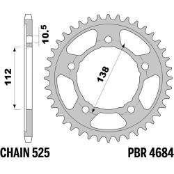 Corona PBR acero C45 estándar 4684 - 525