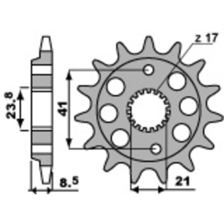 Kit de cadena EK/PBR 520SRX2 15/45 - corona Standard