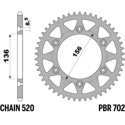 Kit de cadena EK/PBR 520SRX2 15/48 - corona ultraligera