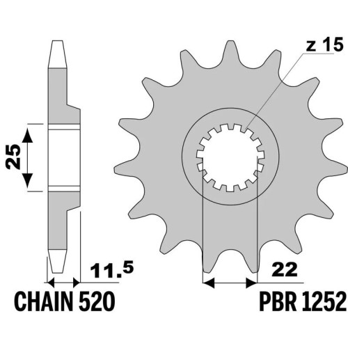 Kit de cadena EK/PBR 520MRD7 15/48 - corona ultraligera