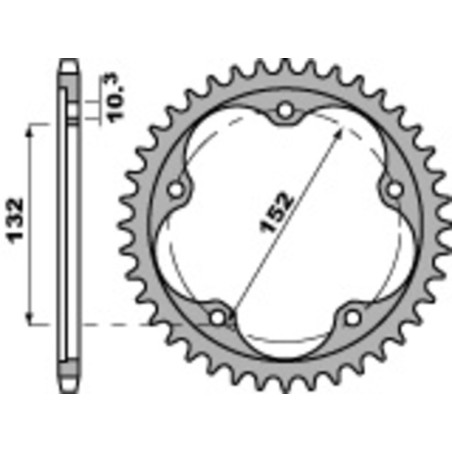 Kit de cadena EK/PBR 525SRX2 15/43 - corona ultraligera anodizado duro