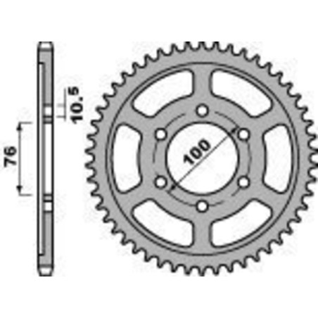 Kit de cadena EK/PBR 530SRX2 15/45 - corona Standard