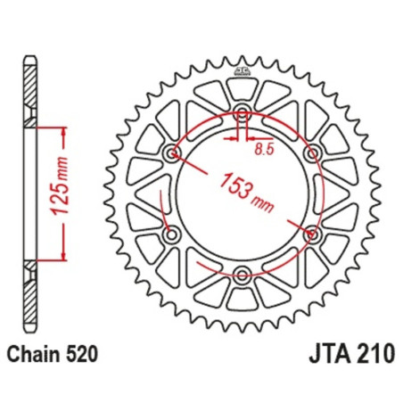 Kit de cadena EK/JT 520M3 13/52 - corona ultraligera